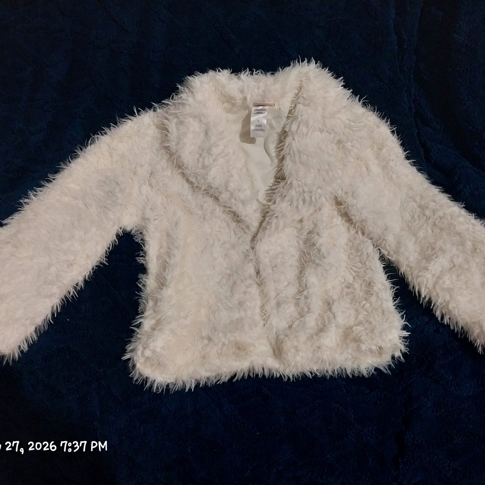 Women's White Fuzzy Jacket - Picture 8 of 12